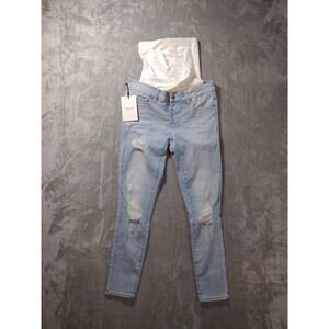 BLANQI Maternity Over Belly Support Skinny Jeans Size 8 Light Wash NWT